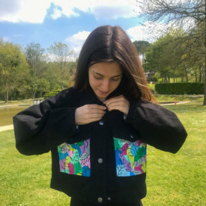 Veste Jean VISAGE PICASSO vêtement personnalisé