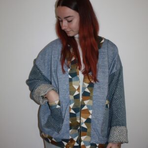 veste manche longue upcylcé taille unique original fabrication française